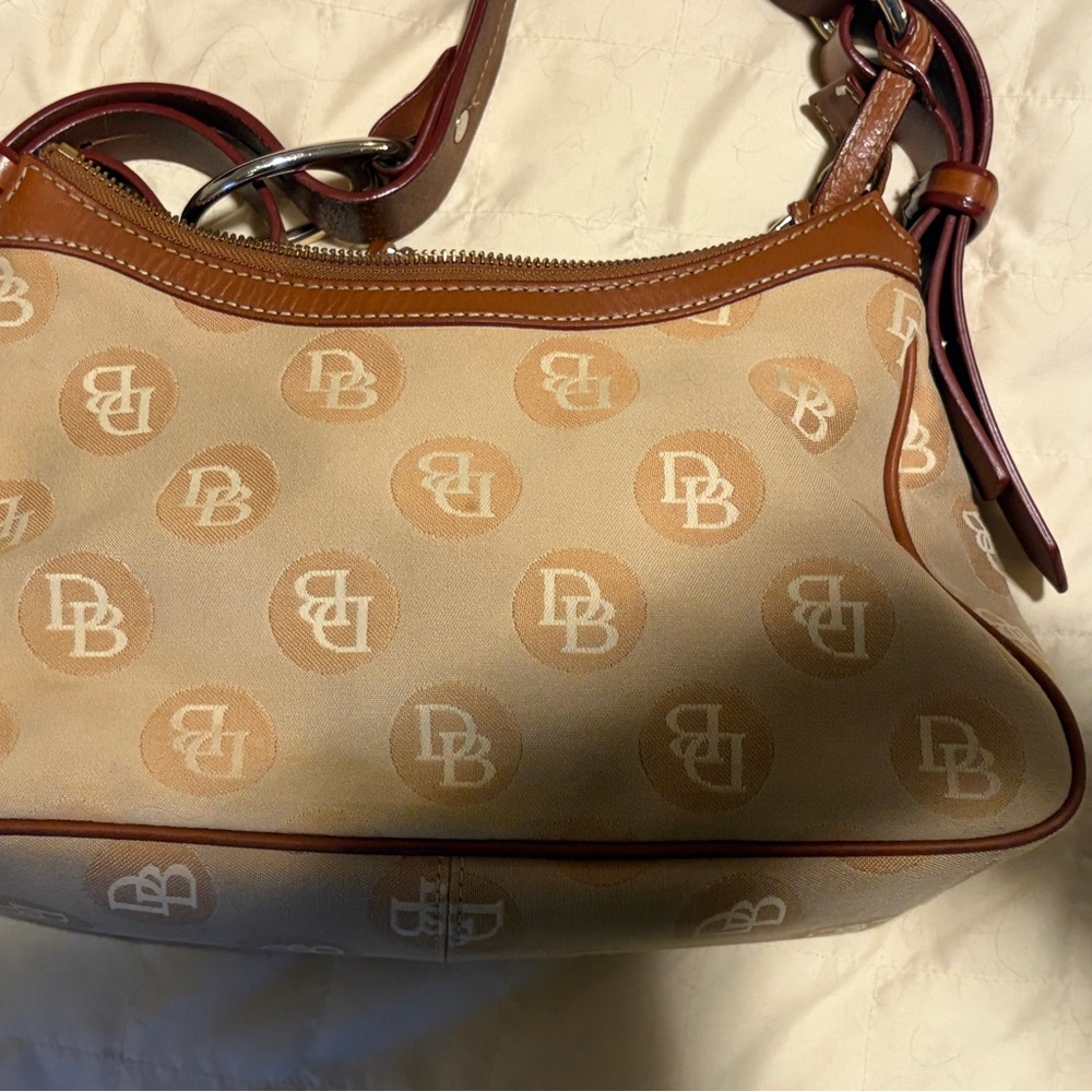 Dooney & Bourke Beige and Brown Shoulder Bag